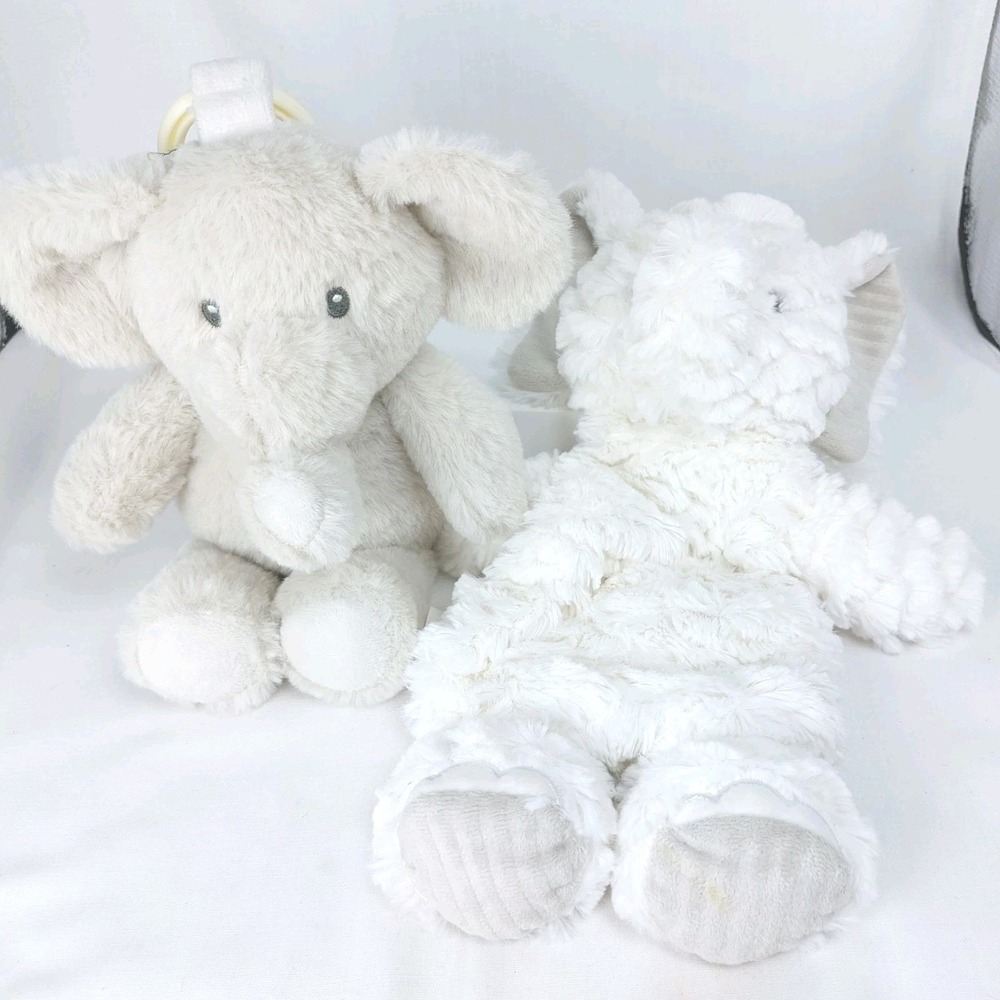 Infant Plush Toy Set 12" Mary Meyer Chenille 10" Kelly Toy Rattle Elephant